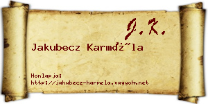 Jakubecz Karméla névjegykártya
